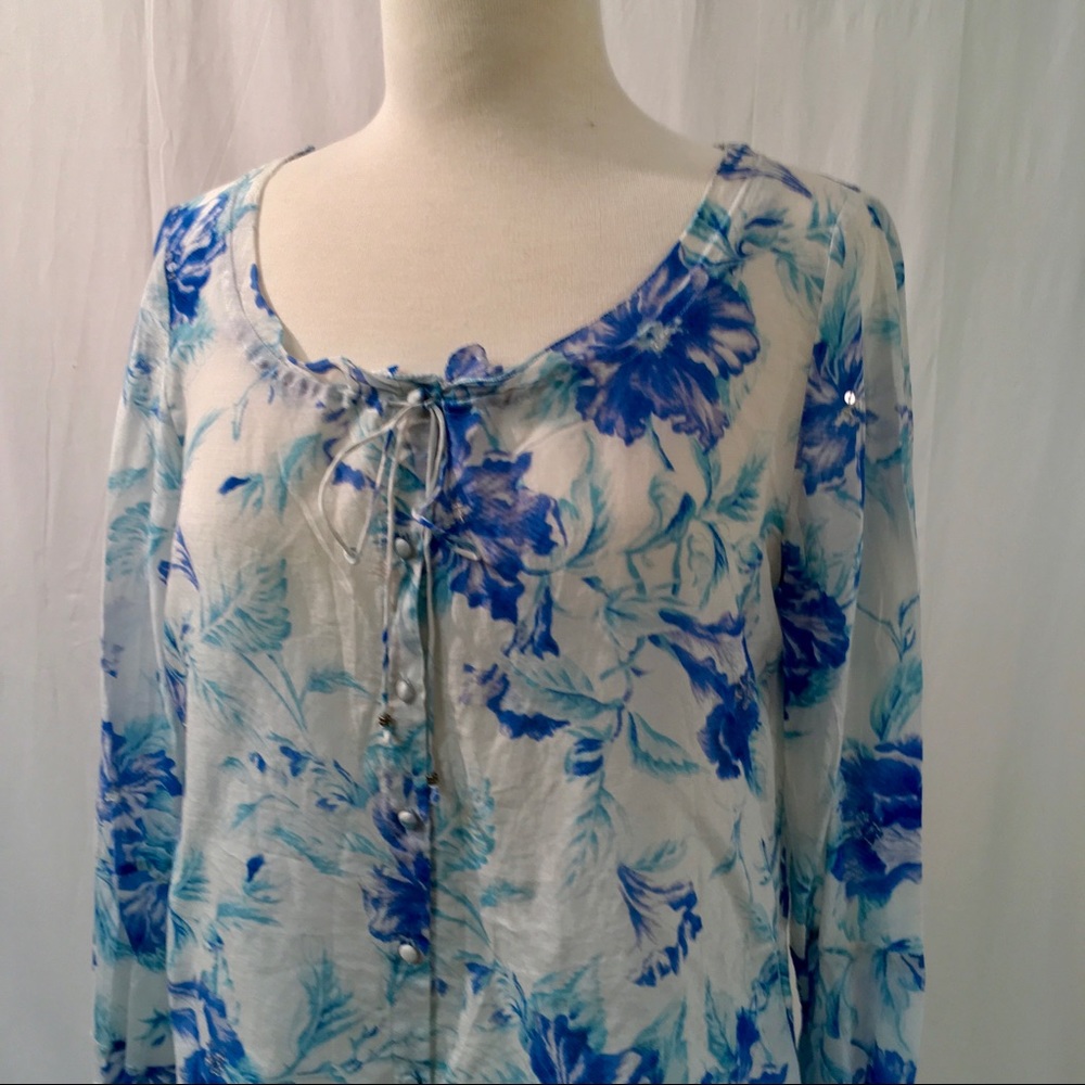 Talbots Blue Floral - Picture 2 of 5
